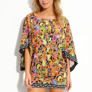 TRINA TURK Iconic Paisley Print Resort Tunic Swim Coverup